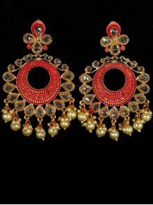 Reverse Ad Earrings With Meenakari Work